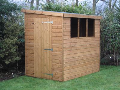 2.1m x 1.5m (7' x 5') Premier Pent Shed with windows in low side