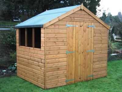 1.8m x 2.4m (6' x 8') Premier Apex Shed with optional double doors