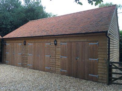 9.0m x 5.4m (30' x 18') Triple Wooden Garage