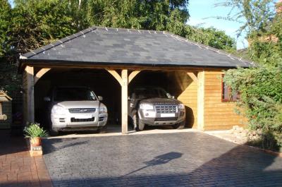 Pic 92. 5.4m x 5.4m 2 bay Carriage House with 3.0m x 5.4m attached Workshop with fully hipped slate roof
