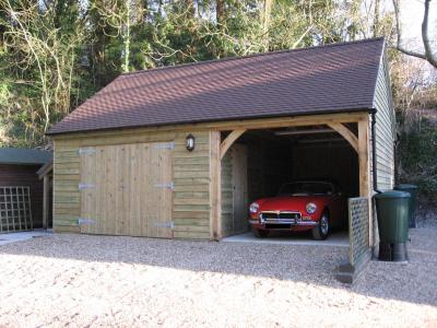 Pic 11. 3.0m x 5.4m 1 bay Carriage House with 4.2m x 5.4m attached Garage with plain tile roof