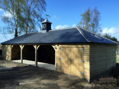 Pic 60. 9.0m x 5.4m 3 bay Carriage House with 2 no. 3.0m x 5.4m Garages & slate roof