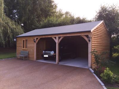 Pic 62. 5.4m x 5.4m 2 Bay Carriage House with 3.0m x 5.4m attached Workshop felt roof