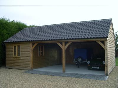 Pic 76. 6.0m x 6.0m 2 bay Carriage House with 3.0m x 6.0m Workshop with interlocking concrete tile