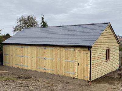 Pic 111. 10.2m x 6.0m 3 bay Carriage House and Workshop with fibre cement slate roof