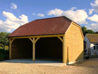 Pic 112. 6.0m x 6.0m 2 bay Carriage House with barn hip ends and tiled roof