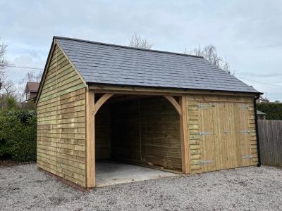 Pic 114. 3.0m x 5.4m 1 bay Carriage House with 3.0m x 5.4m attached Garage and natural slate roof