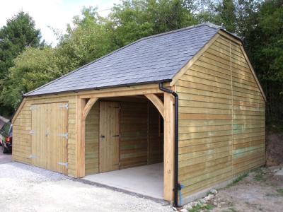 Pic 53. 3.0m x 6.0m 1 bay Carriage House with 4.2m x 6.0m attached Cart Lodge with slate roof