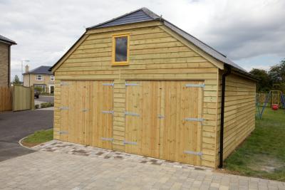 Pic 9. 5.4m x 5.4m Garage with slate roof and barn hip ends