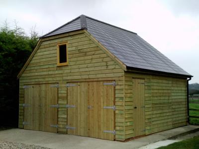 Pic 28. 6.0m x 6.0m Garage with slate roof and front barn hip