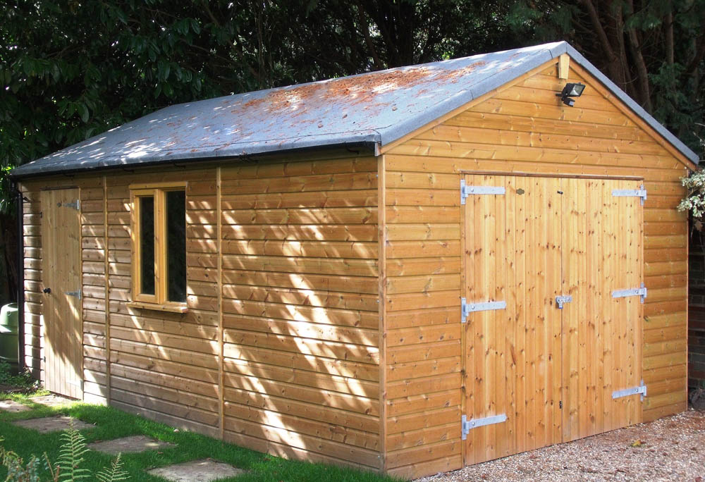 Single Timber Garage at at the Passmores showroom